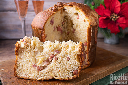 Panettone Salato Prosciutto, carciofi e formaggio